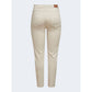 Beige Cotton Mom Jeans