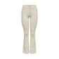 Cream Cotton Bootcut Jeans