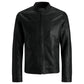 Black Polyamide Leather Jacket