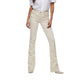 Cream Cotton Bootcut Jeans