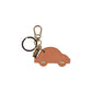 Beige Leather Keychain