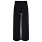 Black Polyester Casual Pants