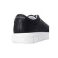 Black Leather Low Top Sneakers