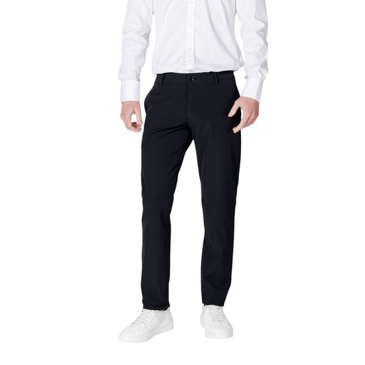 Black Cotton Casual Pants