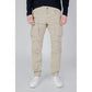 Beige Cotton Cargo Pants