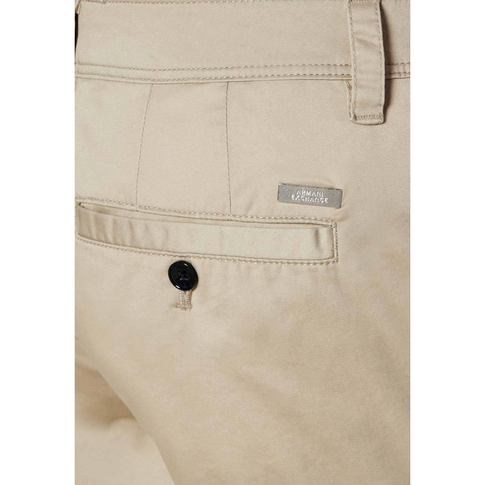 Beige Cotton Bermuda Shorts