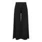 Black Recycled Polyester Casual Pants