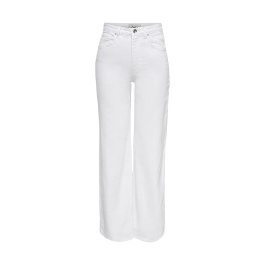 White Cotton Relaxed Fit Jeans