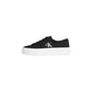 Black And White Recycled Cotton Platform Sneakers