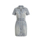 Blue Cotton Midi Dress