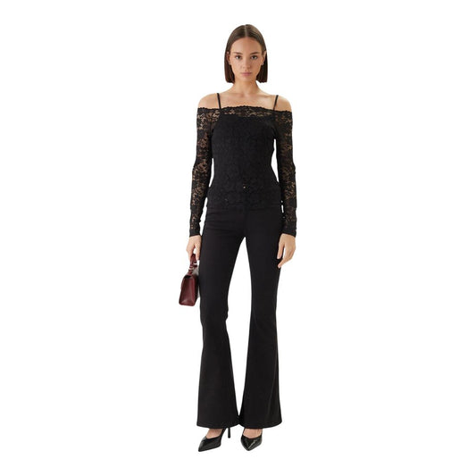 Black Polyamide Long Sleeve T-Shirt