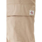 Beige Cotton Cargo Pants