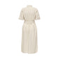 Beige Cotton Long Dress