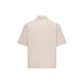 Beige Cotton Shortsleeve Shirt