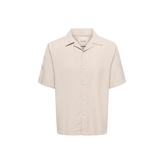 Beige Tencel Shortsleeve Shirt
