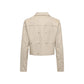 Beige Polyester Leather Jacket