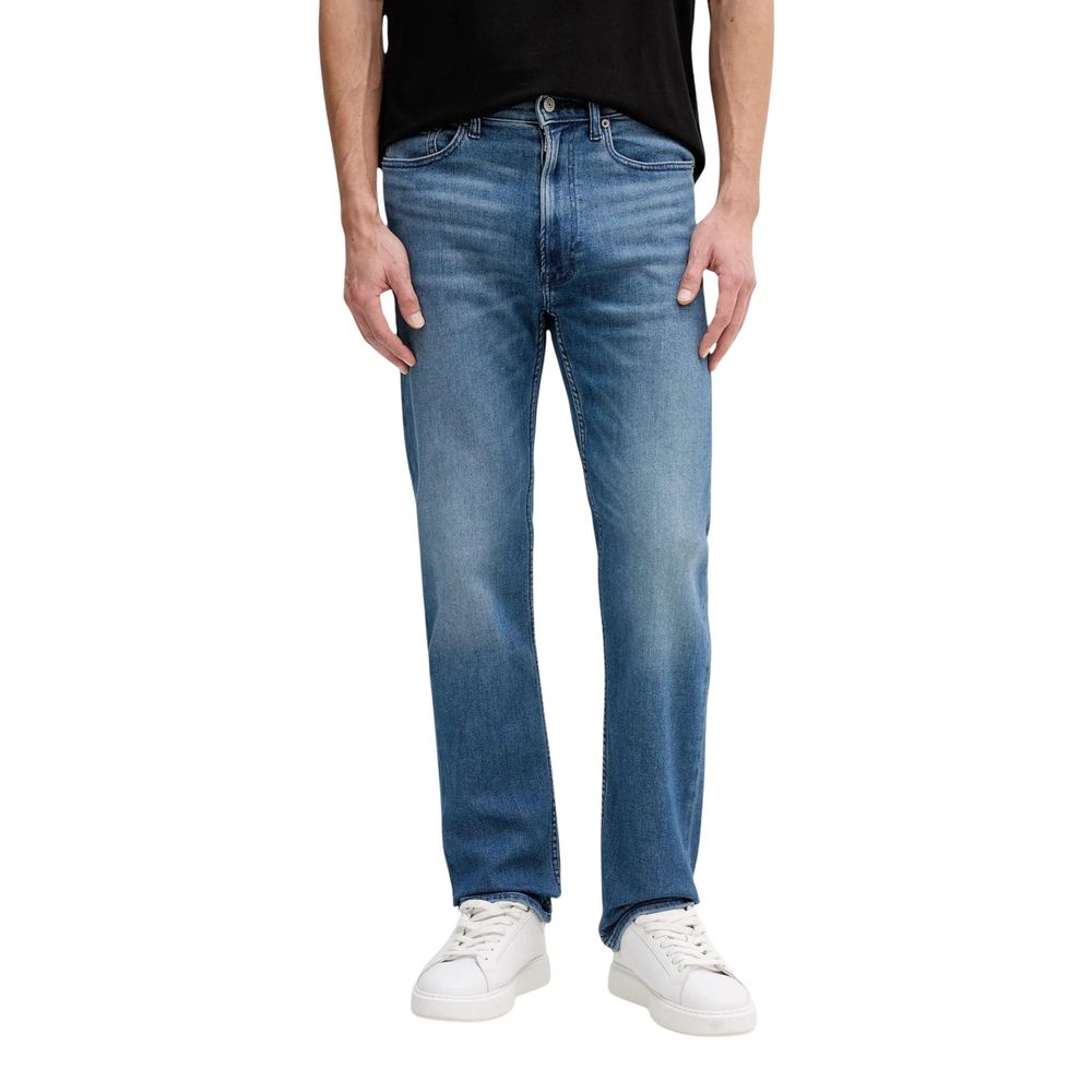 Blue Cotton Relaxed Fit Jeans