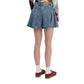Blue Recycled Cotton Mini Skirt