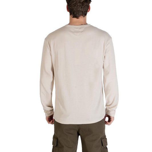 Beige Recycled Cotton Long Sleeve T-Shirt
