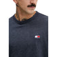 Blue Recycled Cotton Long Sleeve T-Shirt