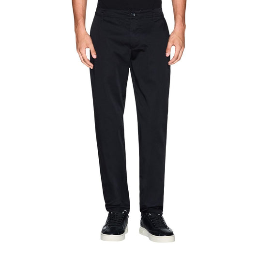 Black Cotton Skinny Pants
