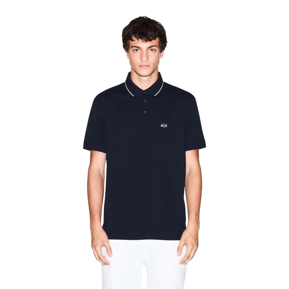 Blue Cotton Polo Shirt