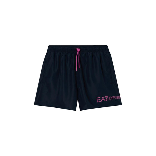 Blue Polyester Swim Shorts