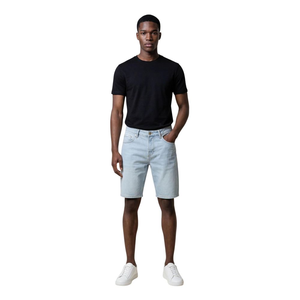 Light Blue Cotton Bermuda Shorts