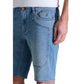 Light Blue Cotton Bermuda Shorts