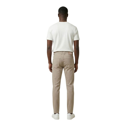 Beige Cotton Skinny Jeans