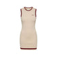 Beige Viscose Midi Dress