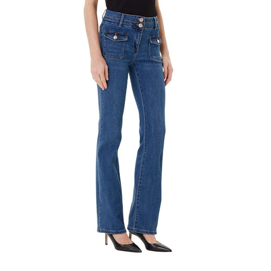 Light Blue Cotton Bootcut Jeans