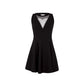 Black Polyester Midi Dress