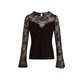 Black Viscose Long Sleeve T-Shirt