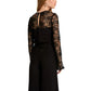 Black Viscose Long Sleeve T-Shirt