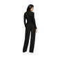 Black Polyester Casual Pants