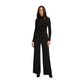 Black Polyester Casual Pants