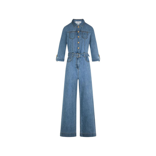 Light Blue Cotton Jumpsuit