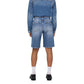 Blue Cotton Bermuda Shorts