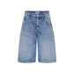 Blue Cotton Bermuda Shorts