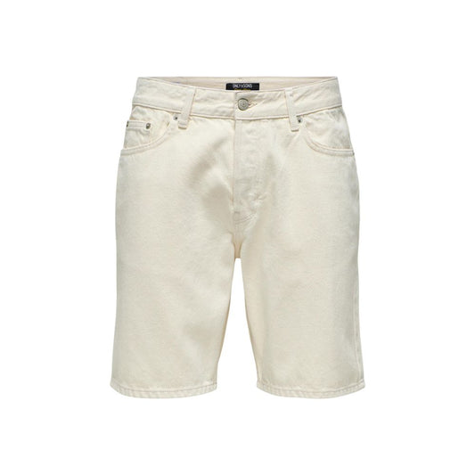 Beige Cotton Bermuda Shorts