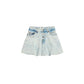 Blue Cotton Mini Skirt