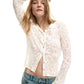 Cream Viscose Long Sleeve T-Shirt