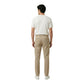 Beige Cotton Skinny Pants