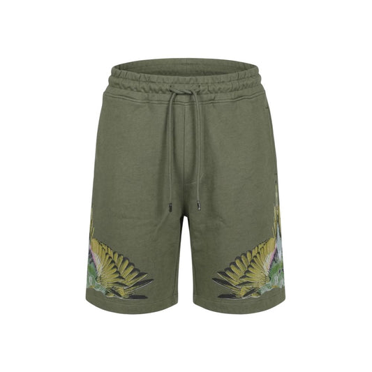 Green Cotton Bermuda Shorts
