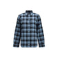 Blue Cotton Full-Length Jacket