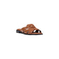 Brown Leather Flat Sandals