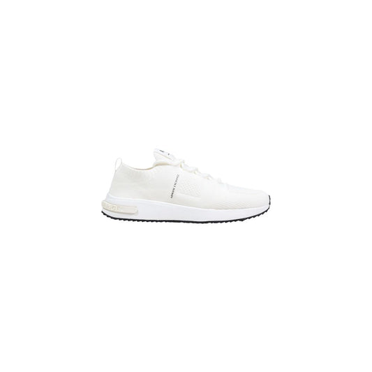 White Polyester Athletic Sneakers