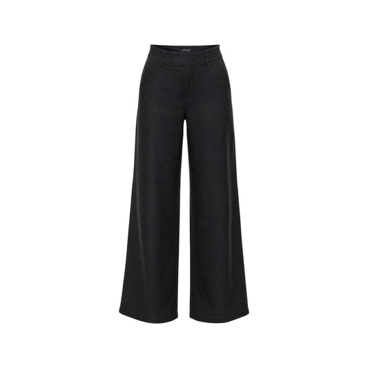 Black Viscose Casual Pants