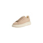Beige Suede Leather Low Top Sneakers